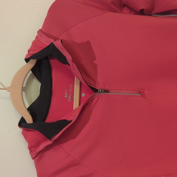 Nike Dri fit pink running active zip-top, reflective, hoodie, Medium - Picture 2 of 12